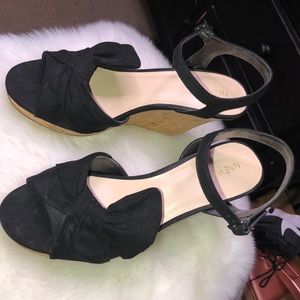 Black wedge sandal